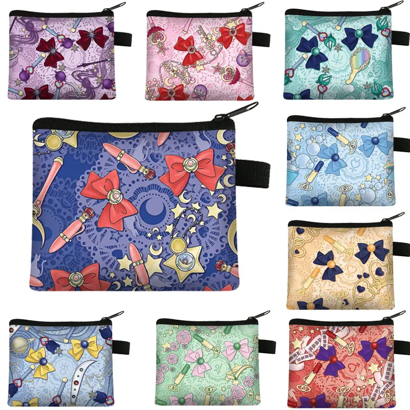 

Fashion Brand Wallet Women Lovely Bowknot Small Coin Bag Canvas Wallet Female Zipper Coin Purse Wallet Headset Bag