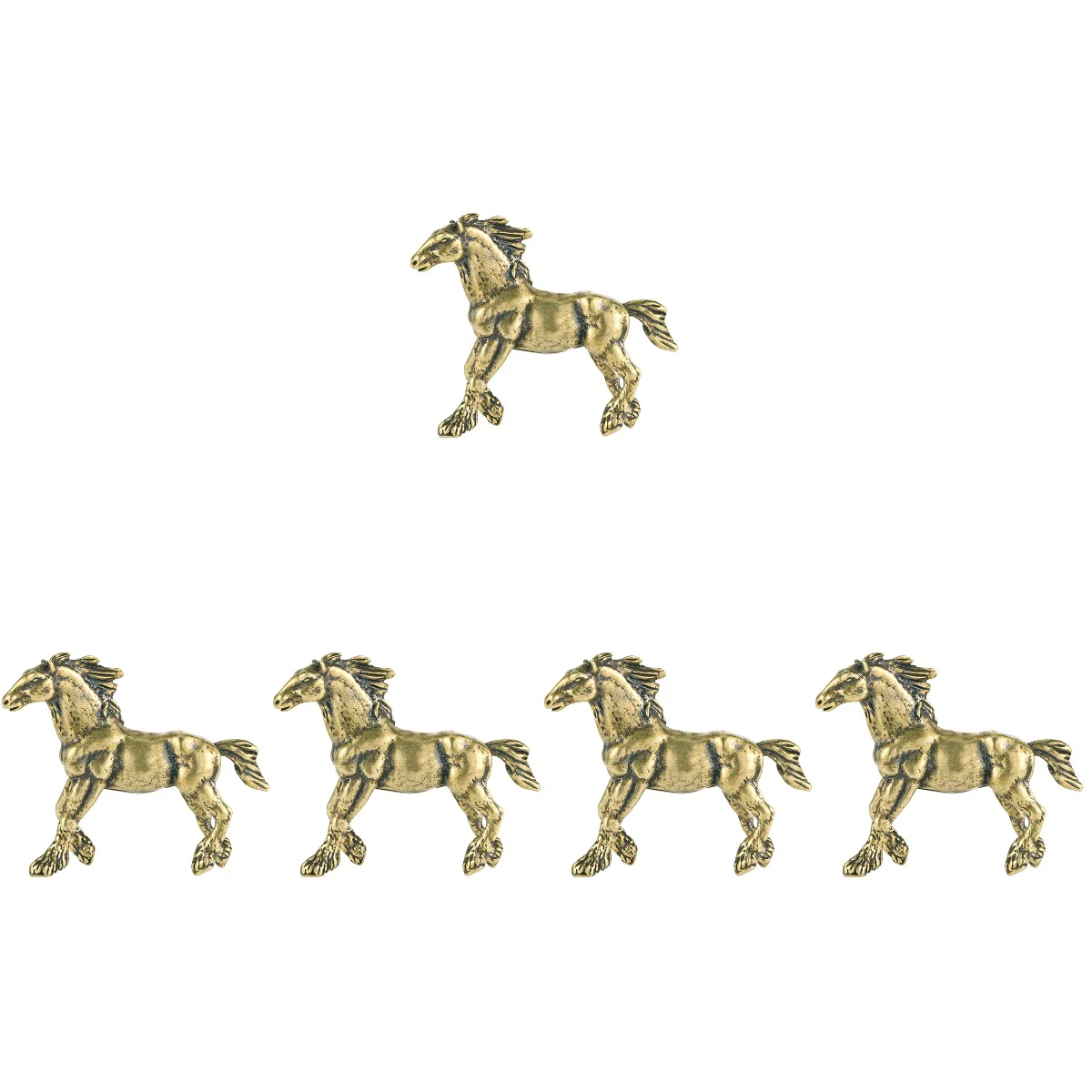 

5x Miniature Decorative Exquisite Vintage Desktop Horse Ornament Horse Adornment Horse Figurine