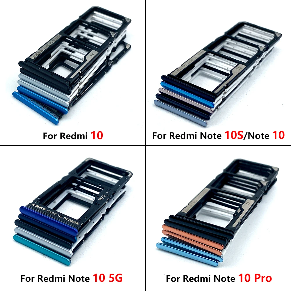 

10Pcs SIM Card Tray Socket Slot Holder Adapters Replacement Spare Parts For Xiaomi Redmi 10 / 10S / 10 5G / 10 Pro Sim Port Tray