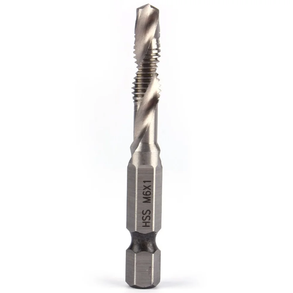 6 шт./набор Винтовой канавкой Сверлить Биты М3-М10 Hss Краны Законтуривание Выкрашивать Метрическая Комбинация Бит Высокоскоростная сталь Быстрая смена Гексагональных Сверлов на.