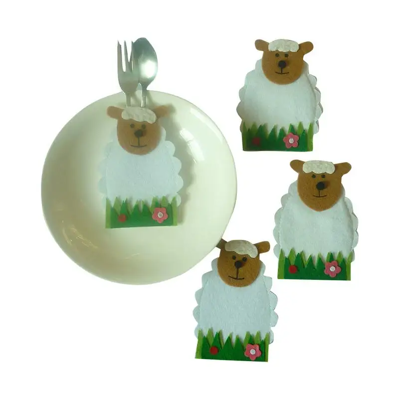 

Sheep Knife And Fork Bags Tableware Covers Easter Items Decoration AO