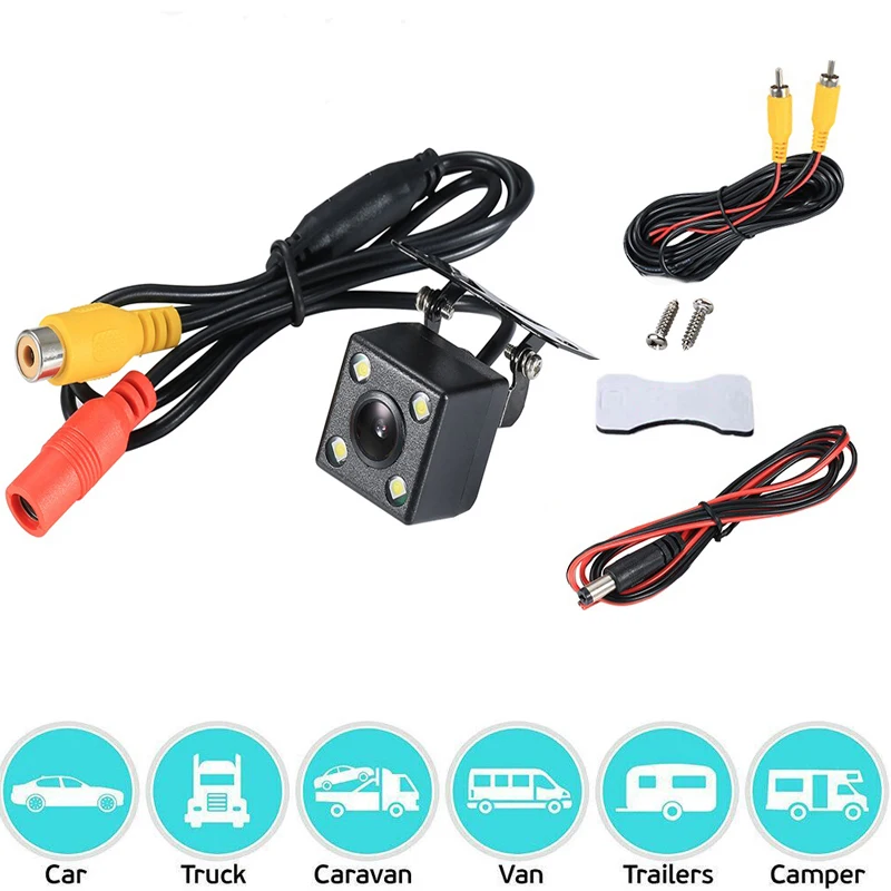 Large Screen CCD Universal Car Rear View Camera Universal 12 LED Night Vision Backup Parking Reverse Camera Waterproof 170 Wide