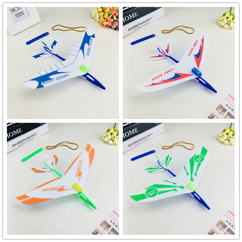 

1PC New Light-emitting Plane Model Hand Launch Throwing Airplane Inertial Foam Glider Aircraft Toy Outdoor Educational Toys