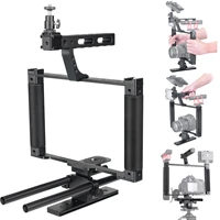 universal aluminum alloy dslr mirrorless camera camcorder stabilizer extension cage mount for mic monitor light moviemaking rig