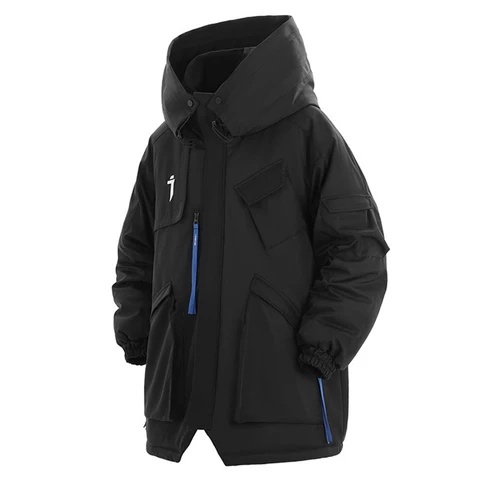 Зимние куртки Mulit с карманами Techwear, тактические пальто, женская теплая куртка с капюшоном, ветровка 2023