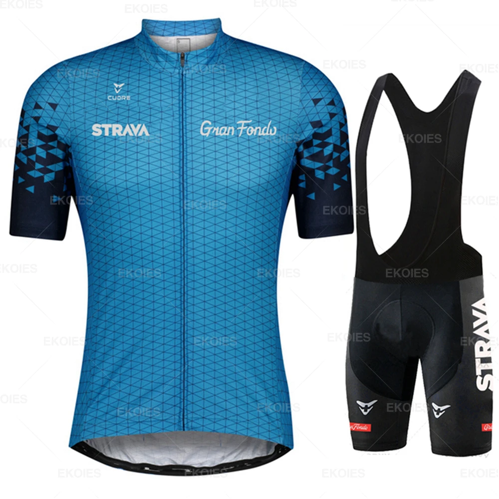 

STRAVA 2022 Summer Team Breathable Cycling Clothing Short Sleeve Cycling Jersey Set MTB Ropa Ciclismo Hombre Triathlon Bike Wear