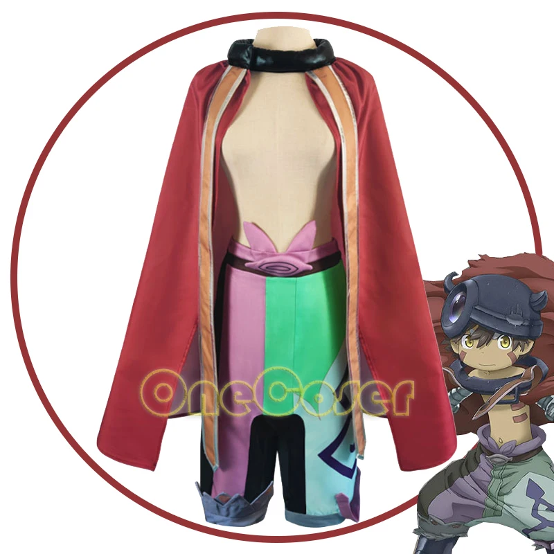 

Reg Cosplay Costume Anime Made In Abyss Regu Uniform Red Cloak Robe Pants Riko Nanachi The Treasure of The Deep Suit Men