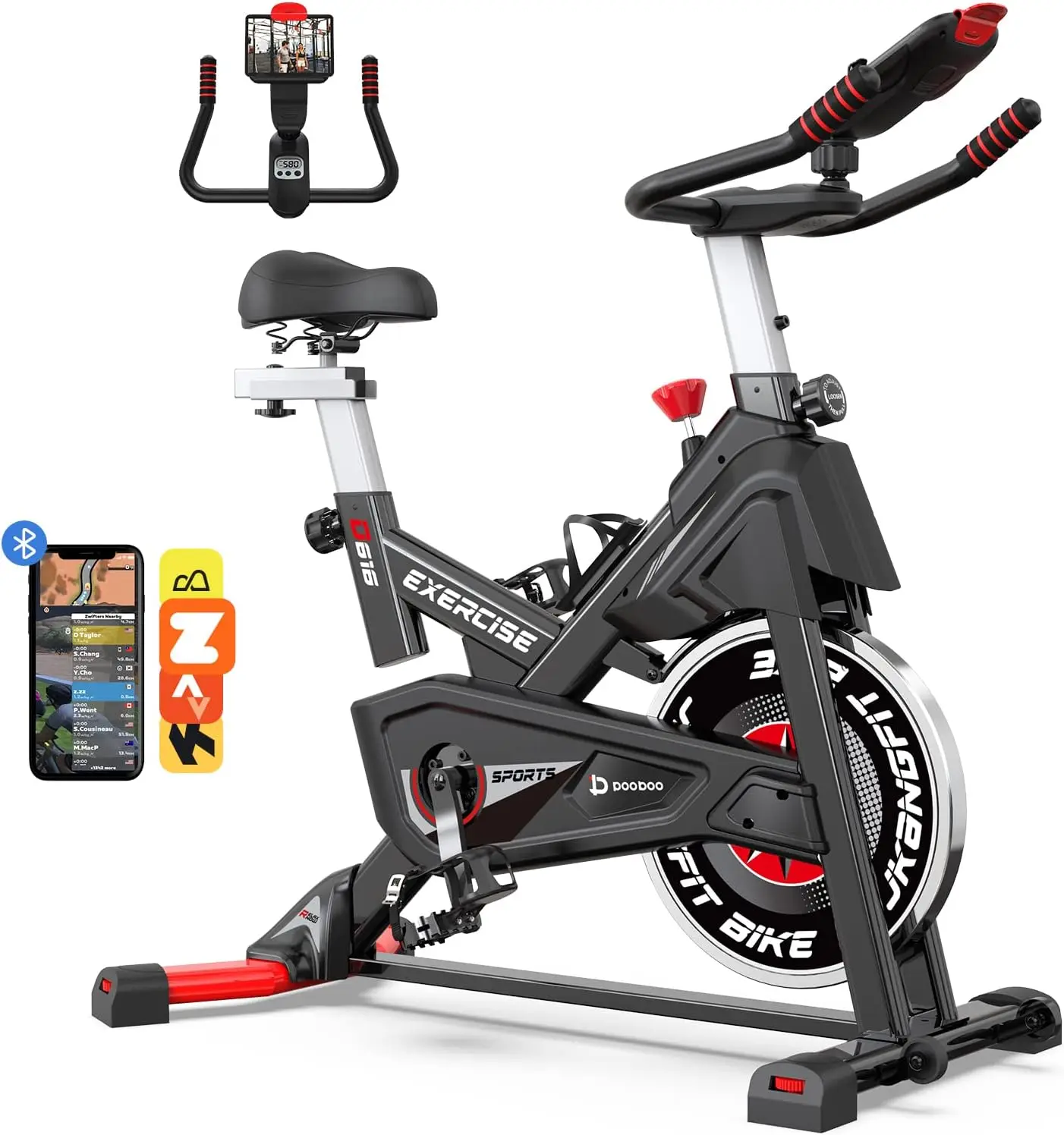 

Bike, Stationary Bike for Indoor Cycling (Upgraded Version), Cycle Bike w/ 360° Rotate Ipad Holder for Home Gym, Silent Belt D