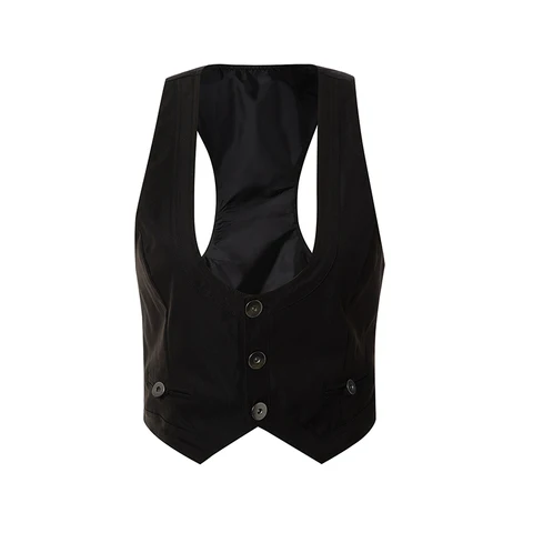 Куртка на пуговицах в стиле ретро, готический винтажный облегающий жилет на пуговицах, безрукавка в стиле панк, винтажный Сказочный Топ, 2019