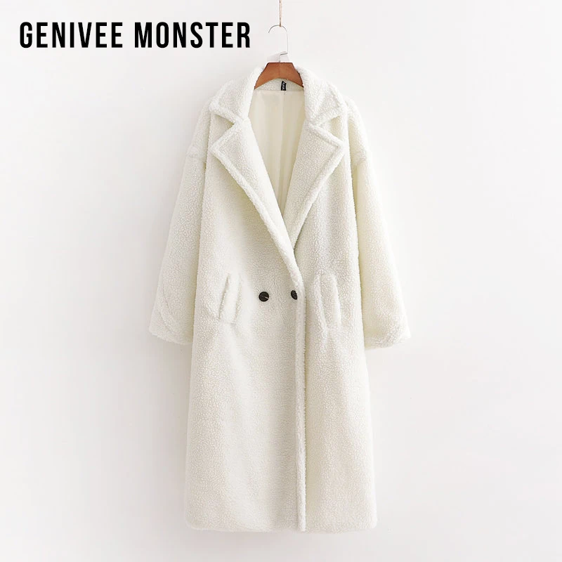 2022 New Women Thick Winter Warm Faux Fur Coat Women Long  Sleeve Pockets Coat Turn Down Collar Women Warm Coat Casaco Feminino