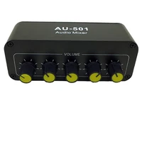 stereo audio mixer 5 input 1 output multi channel audio source reverberator switch free 3 5mmrca interface diy