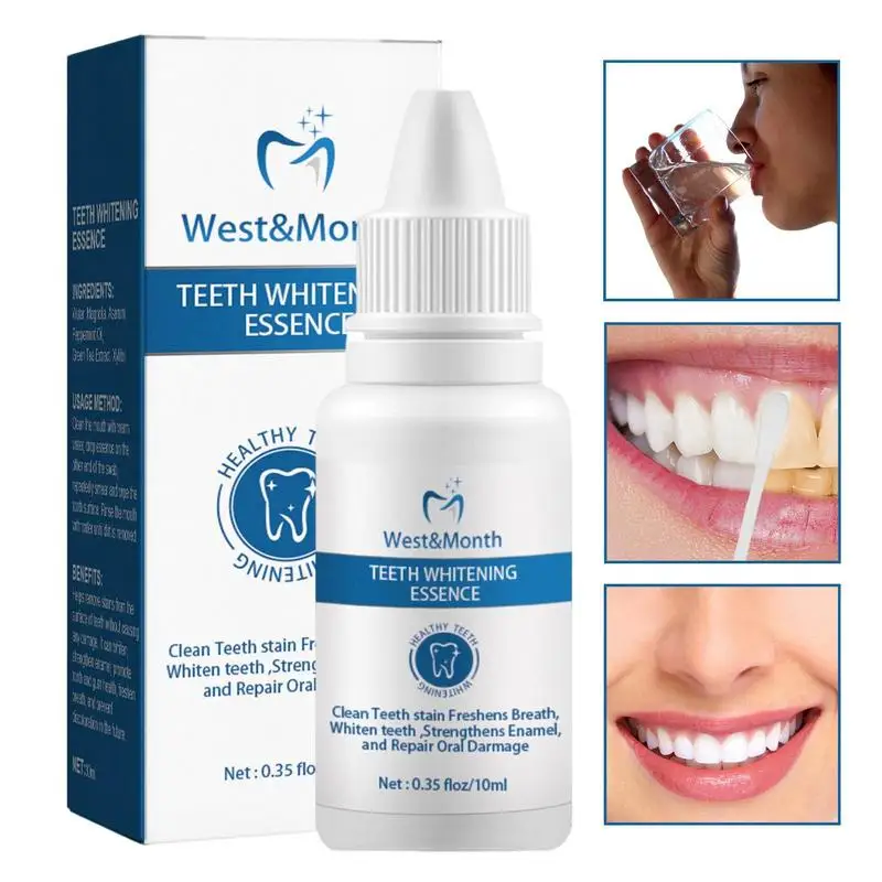 

Tooth Cleansing Whitening Essence Remove Plaque Stains Hyaluronic Acid Care Essence Gel Color Corrector Beauty Oral Health 10ml