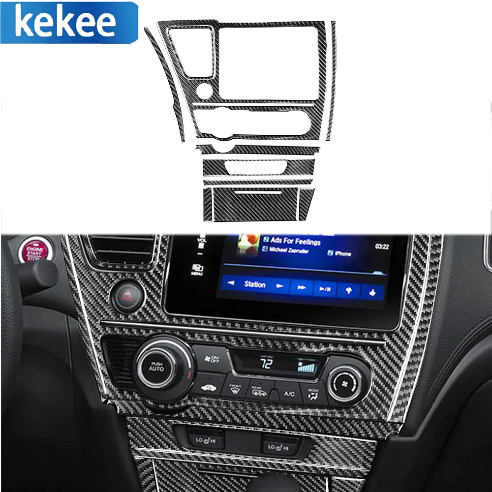 

Для Honda Civic 9 Coupe Sedan 2013-2015 Настоящее углеродное волокно Авто центральное управление приборная панель Наклейка Автомобильные аксессуары для интерьера