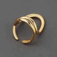 2022 new round line geometric open rings for women fashion simple hollow gold color ring trendy girl jewelry gift accessories