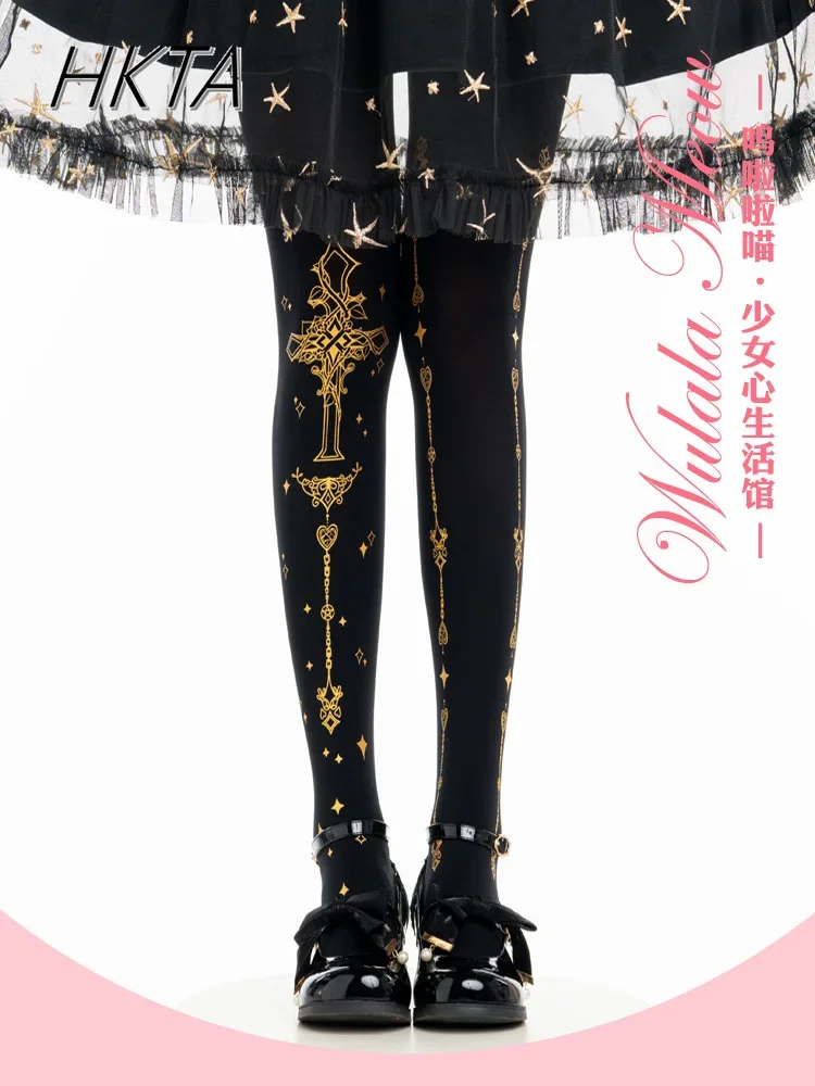 Оригинальные японские колготки в стиле &quotЛолита&quot с перекрестными шипами