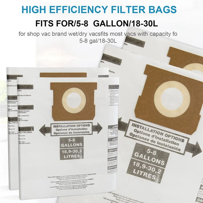 7 шт. универсальный мешок для сухого пылесоса 5–8 галлонов пылесосы магазина