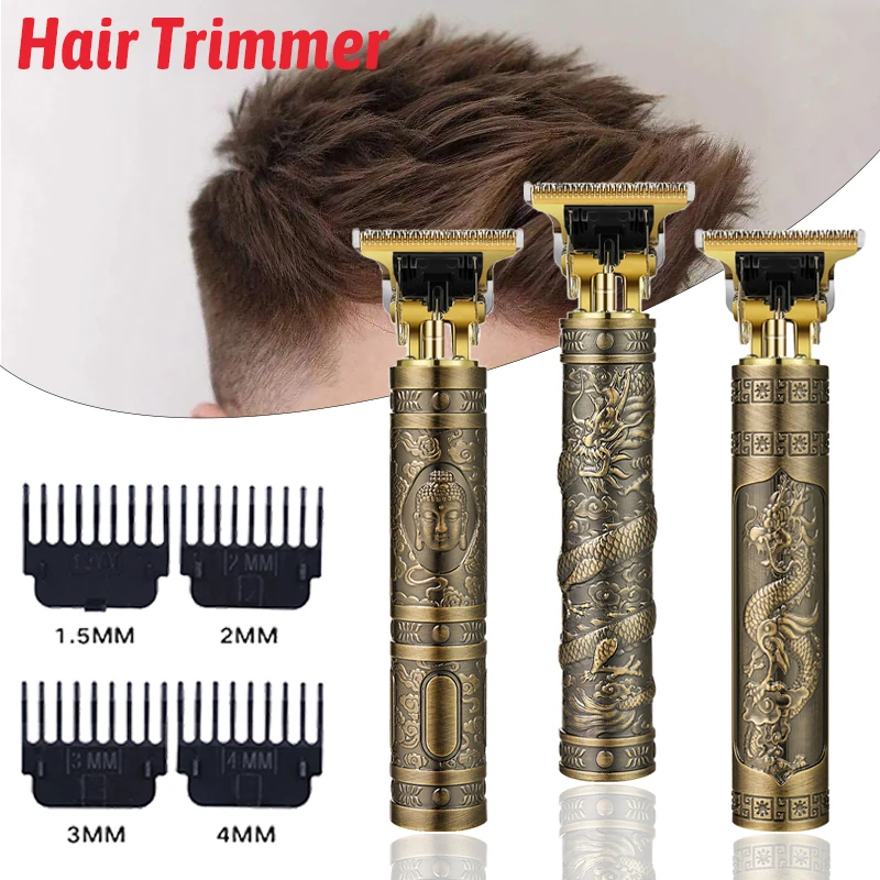 

Retro T9 Barber Professional Hair Cutting Machine Usb Charging Cordless Hair Trimmer Household Electric Hair Clipper Trimmer