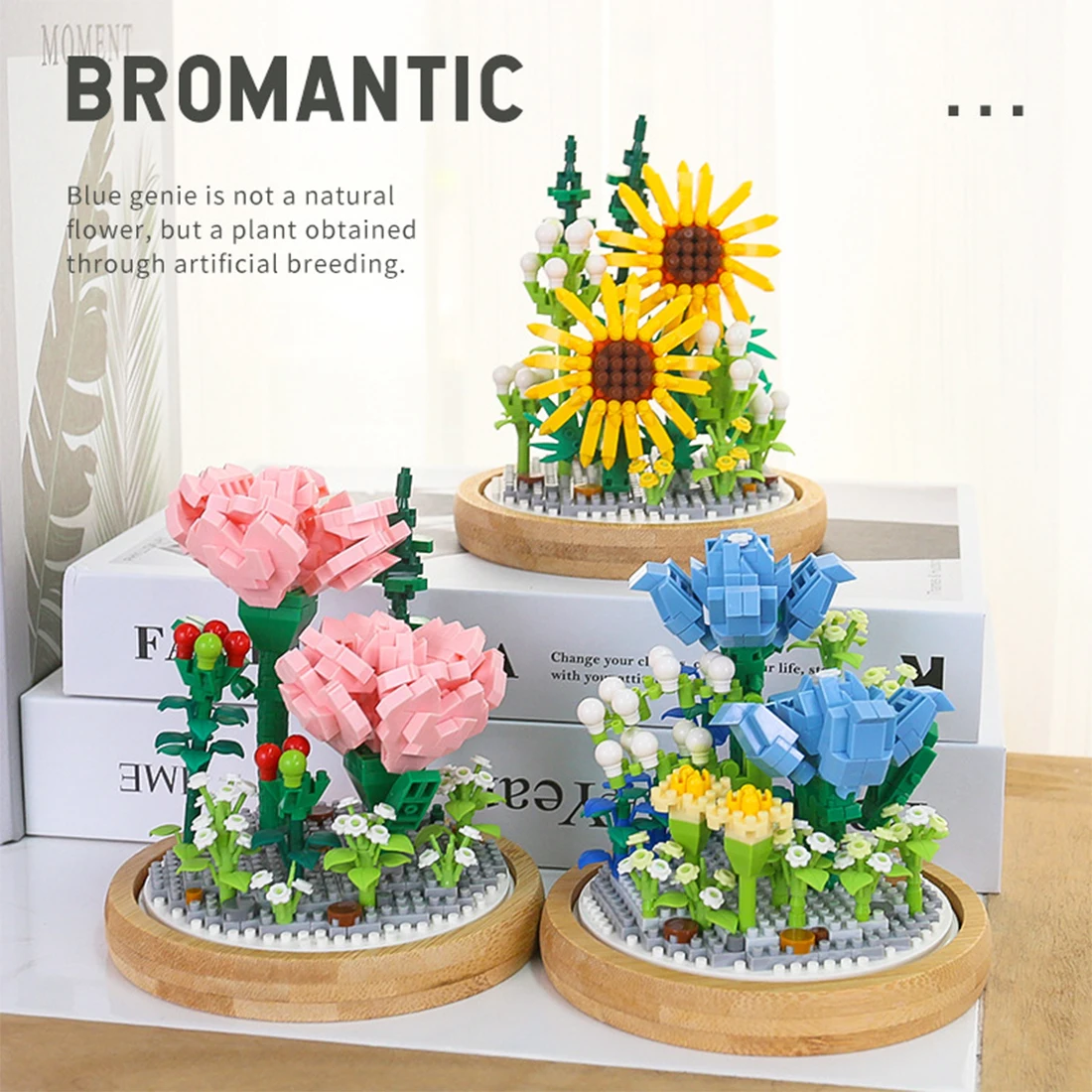 Tulipa Building Blocks Romantic Eternal Flower Daisy Assembly Diy 3D Model Bricks Toys for Girlfriend Gift with Display Box