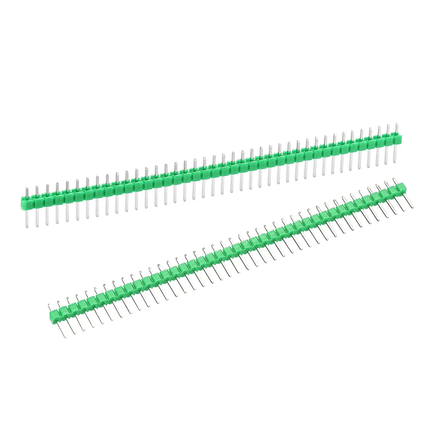 

Keszoox 5pcs Male Pin Header,40 Pin 2.54mm Straight Single Row Breakable Header Connector PCB Pin Strip,Green