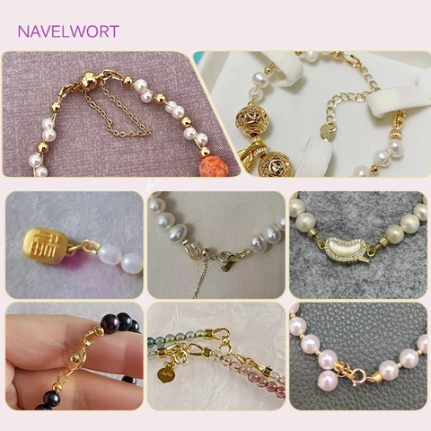 Золотые обжимные бусины NAVELWORT