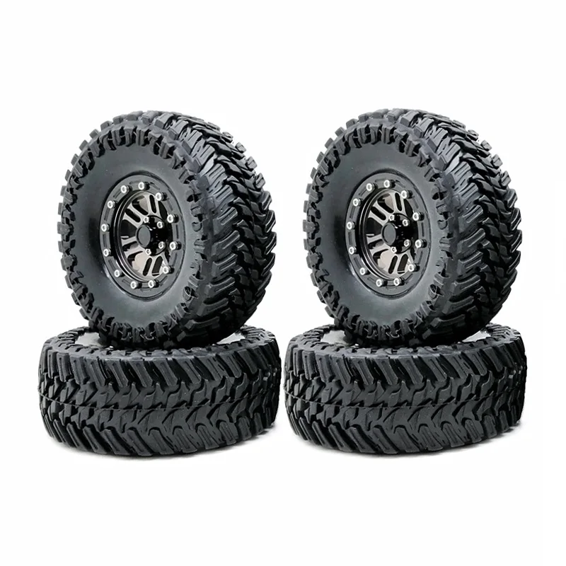 

4Pcs 1.9Inch Beadlock Wheel Rim & Rubber Tire Set 108MM for 1/10 RC Crawler Axial SCX10 90046 AXI03007 Traxxas TRX4