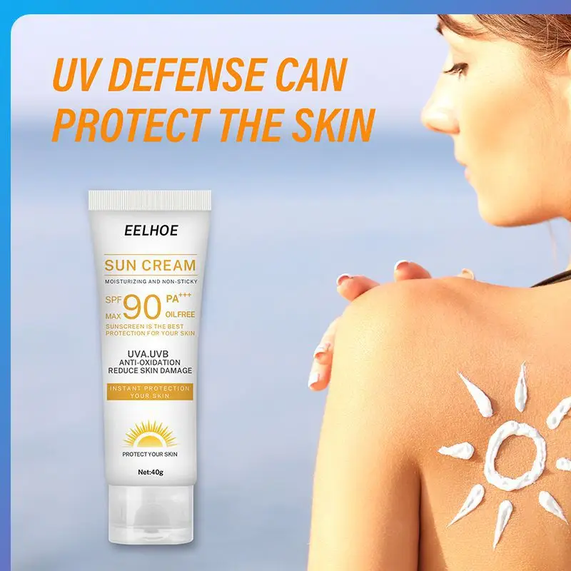 

Солнцезащитный отбеливающий крем для лица SPF90, увлажняющий и водонепроницаемый мягкий крем от солнца, с длительным контролем жирности, летн...