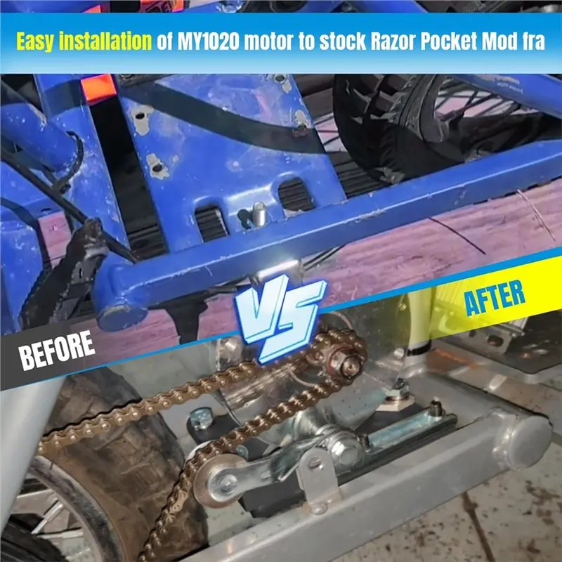 ABLG для Razor MX350 MX450 Pocket Mods, для щеточного двигателя MY1020, 48В 1000Вт, плата адаптера для модернизации, черный комплект кронштейнов для крепления с ЧПУ (art.: 3920db9cb2140) - 3920db9cb2140