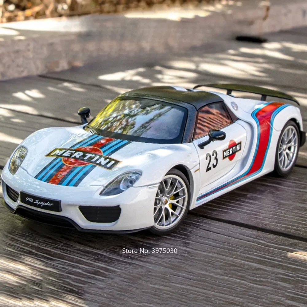 1:18 литой под давлением сплав Porsche 918 Mertini игрушки миниатюрные модели автомобилей