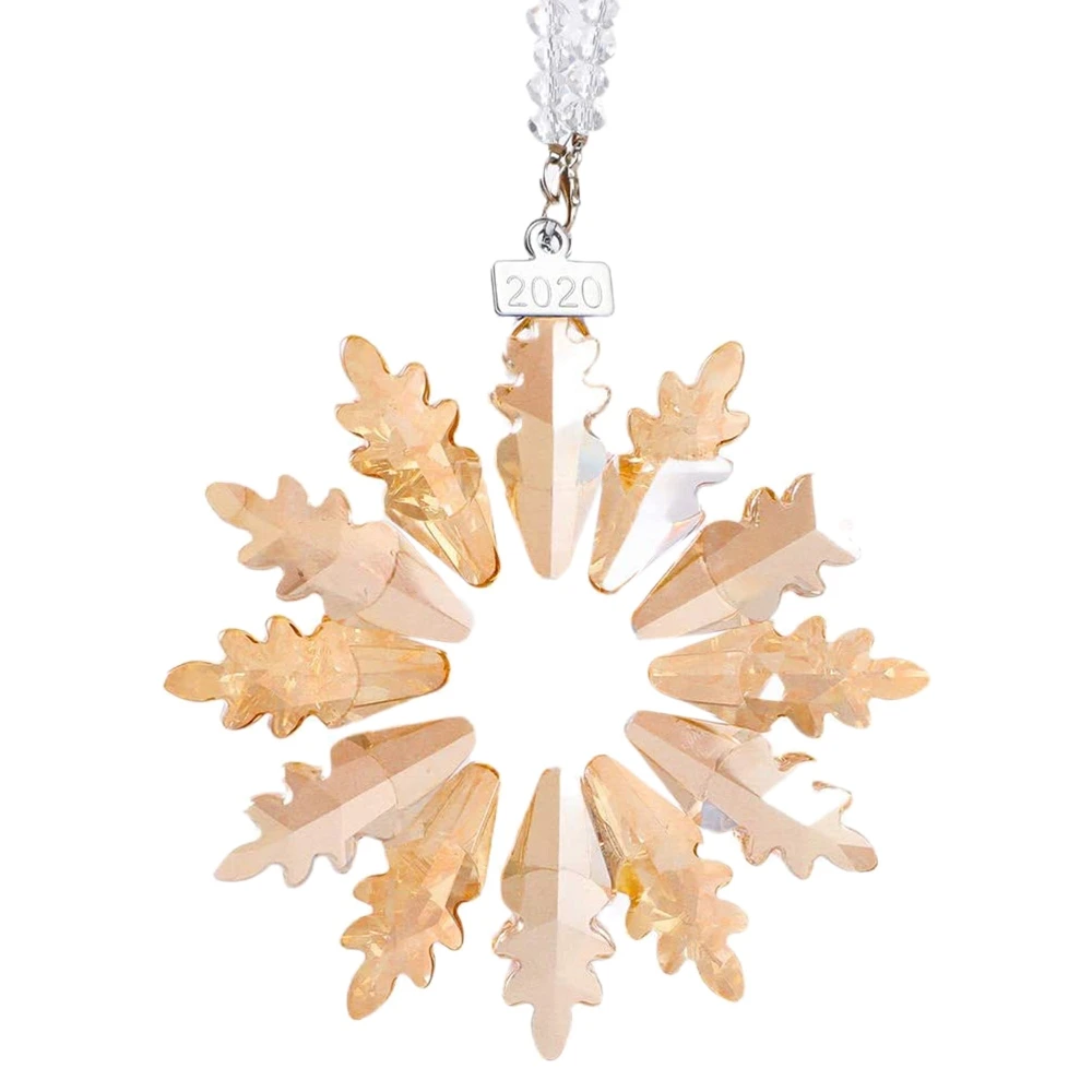 

Хрустальная подвеска в виде снежинки для автомобиля, украшения для автомобиля, искусственное золото цвета шампанского