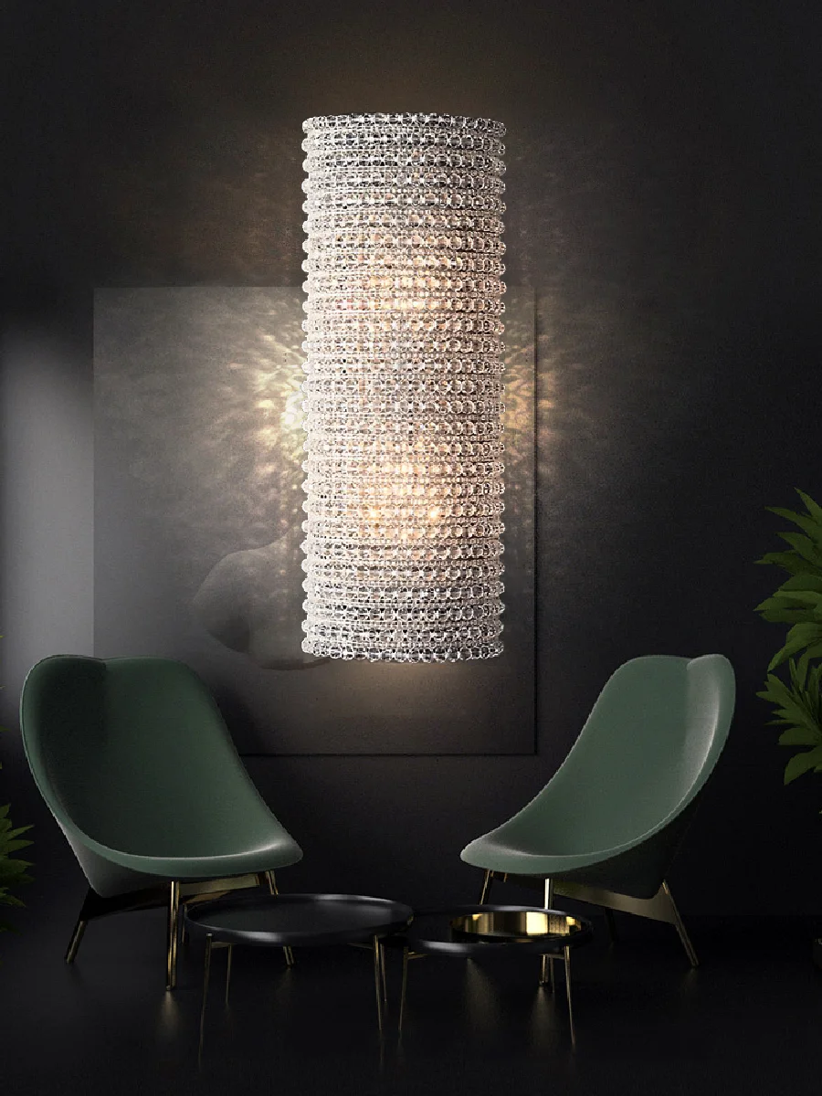 

Modern Crystal Wall Sconce Lamp Black/Chrome Foyer Wall Lighting Fixture Home Decoration Bedroom Bathroom Corridor Mirror Light