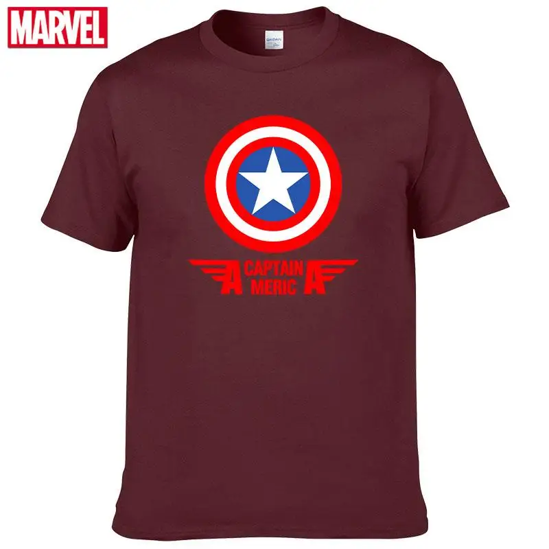 

Marvel The Avengers Captain America short sleeve t-shirts Summer Men t-shirt graphic t shirts Women's cotton t-shirt #35