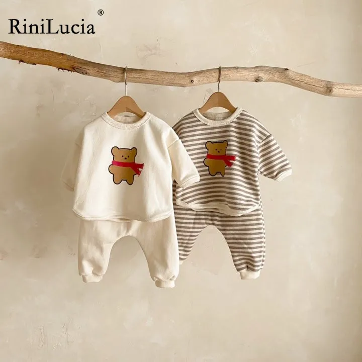 

Детский хлопковый комплект с длинным рукавом для мальчиков и девочек