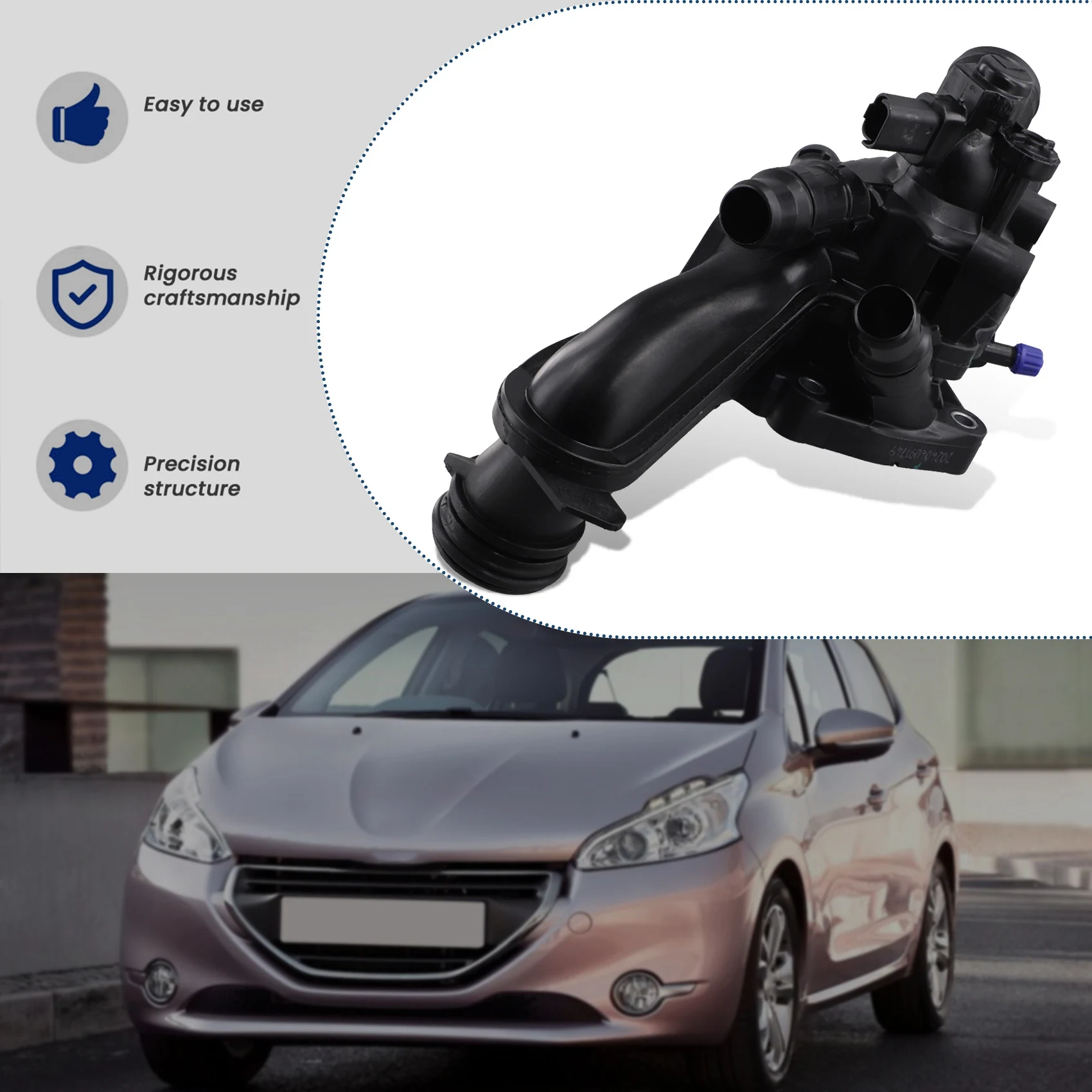 Фото Необычный термостат охлаждающей жидкости двигателя 9814705780 для Peugeot 208, 308, 3008, 5008, Citroen DS3/4/5, C4 1.6THP №3