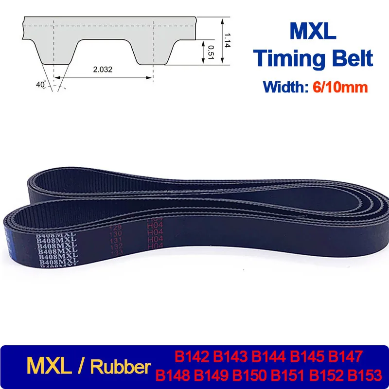 

Резиновый Ремень ГРМ MXL шириной 6 мм, 10 мм, B142, B143, B144, B145, B147, B148, B149, B150, B151, B152, B153MXL, синхронный ремень с замкнутой петлей