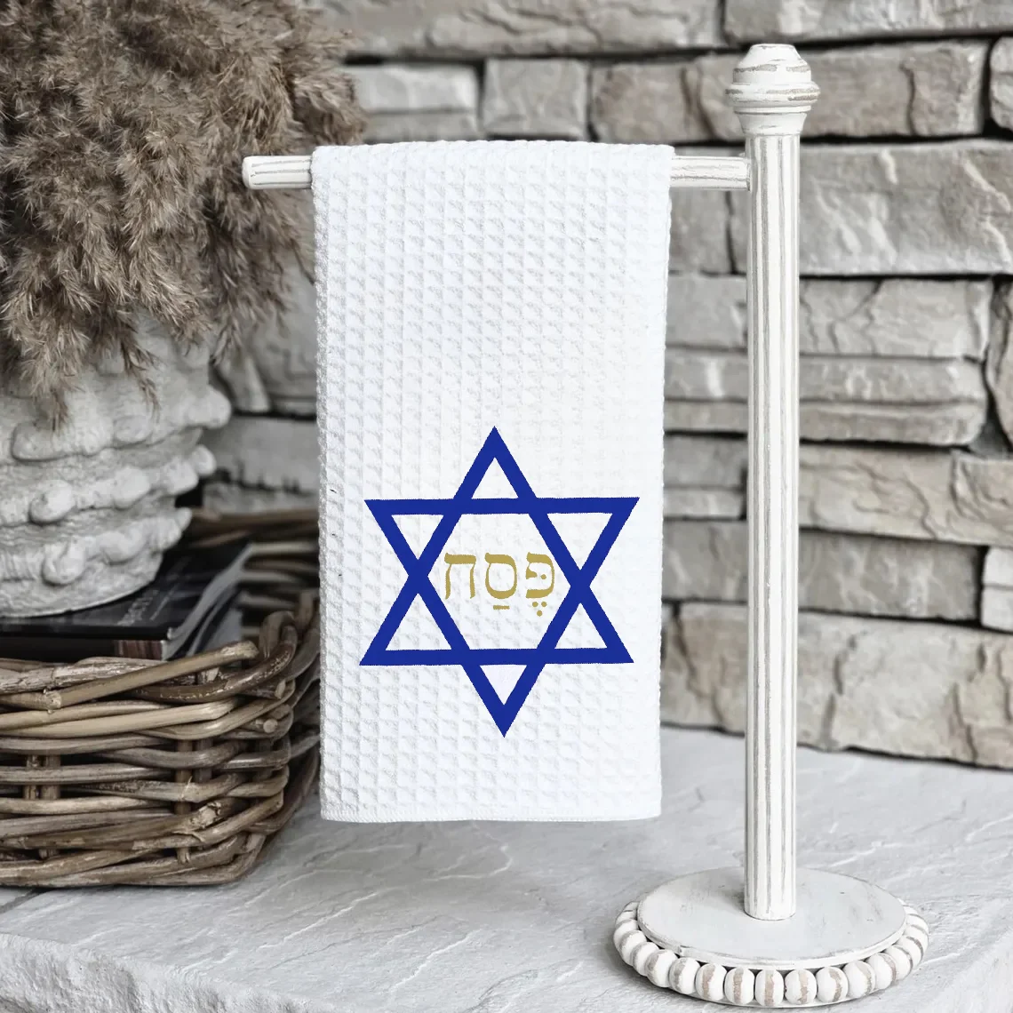 Фото Полотенце для кухни Passover, звезда Давида, персик, мешок для муки, ткань для посуды, еврейский праздничный декор, еврейский, Новый год, Рош, Хашань, подарок 2025 №1