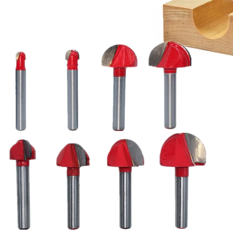 6/6.35mm Shank Ball Nose Router Bit Round Milling Cutter for Wood CNC Radius Core Box Solid Carbide Drill Bit Woofworking Tools