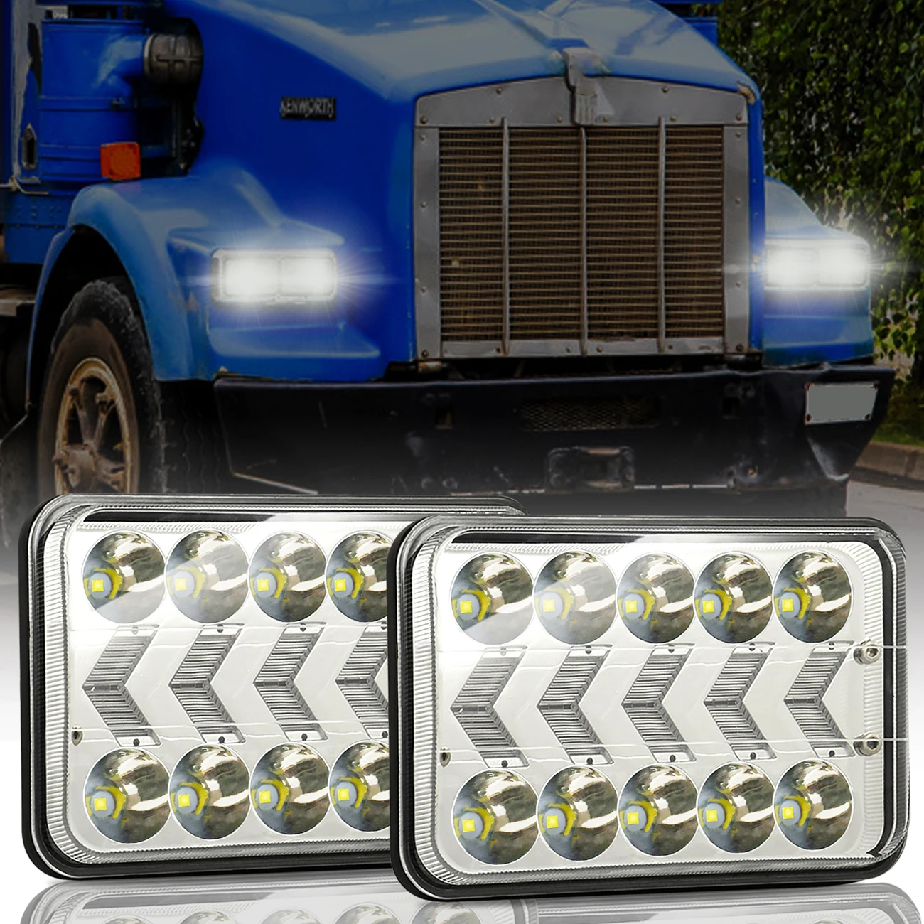 

200W 300W Car Work Light Rectangle LED Headlight 3000K 6000K Super Bright Waterproof Anti-fog Led Truck Off-road 5INCH 7INCH