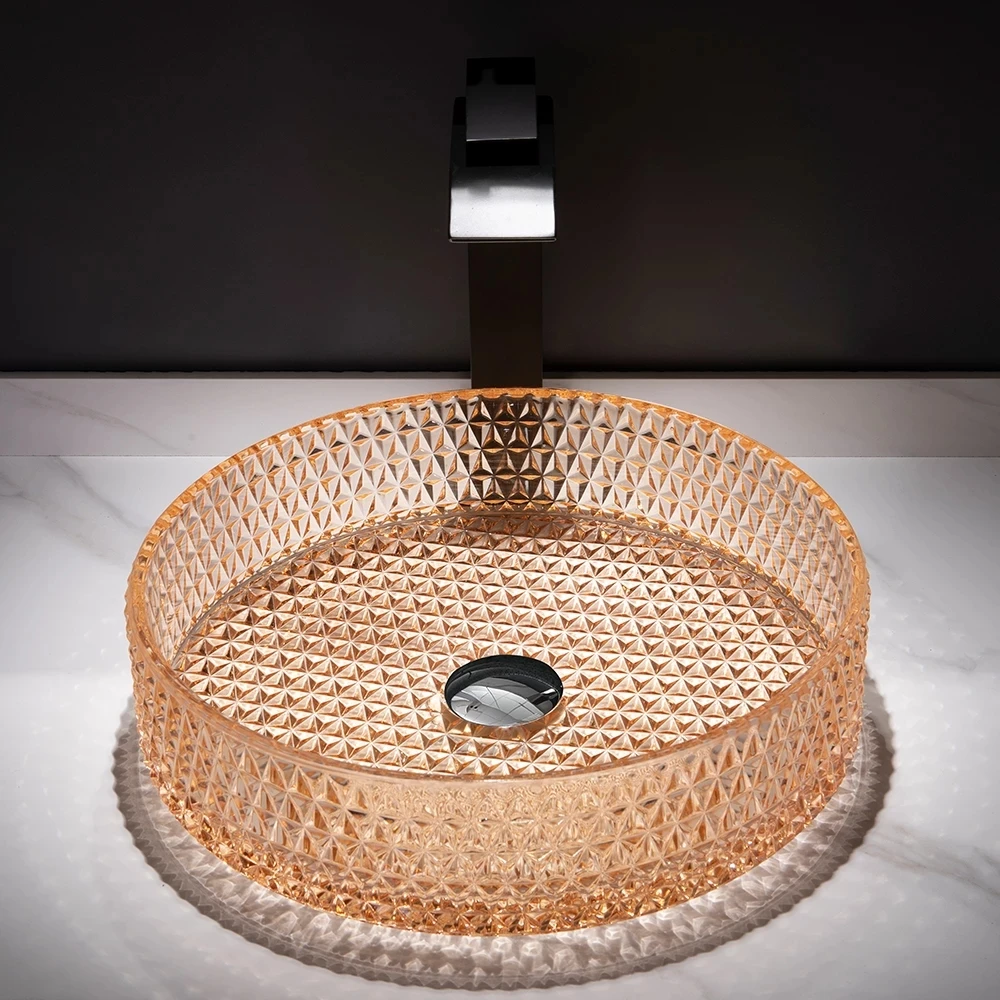 Раковина из хрустального стекла круглая раковина в европейском стиле черная для