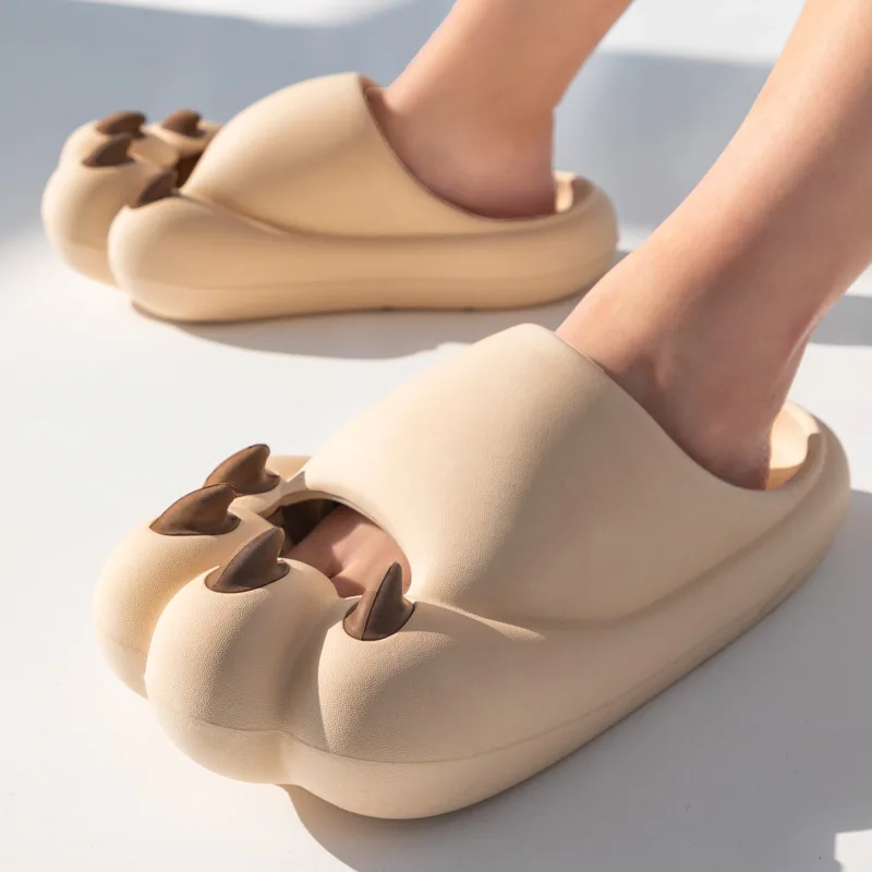 Animal Paw Shape Summer Sandals Women Thick Soft Sole EVA Bathroom Slides Woman Non-Slip Outdoor Beach Shoes Slippers