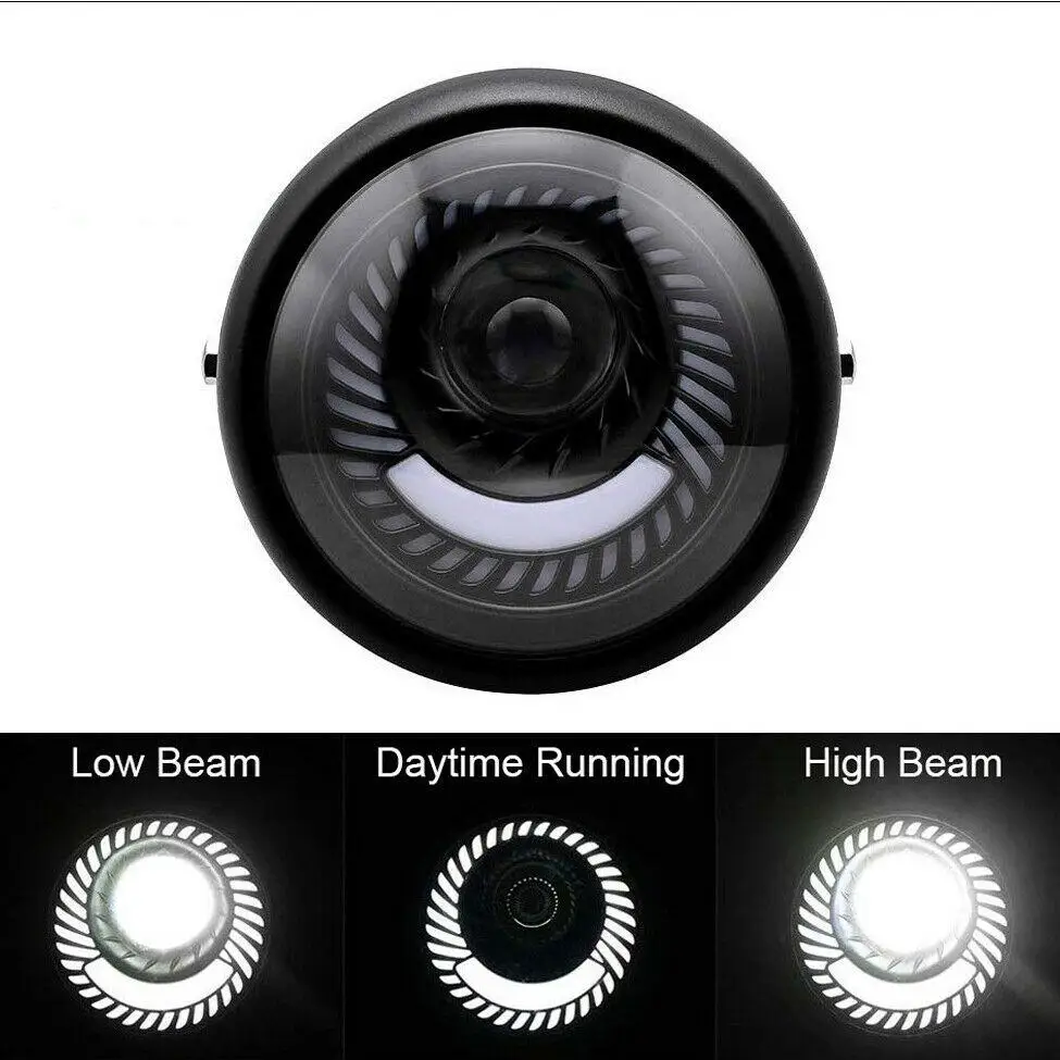 

6.5-inch Motorcycle Headlight Led Lamp Hi/lo Beam Bracket For Cafe Racer