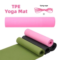 tpe yoga mat 6mm for beginner non slip mat yoga sports exercise pad with position line for home fitness gymnastics pilates mats