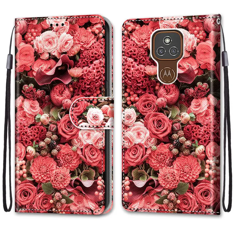 flip case for motorola e7 plus luxury card paint book phone shell moto e7 e6 plus leather wallet case for moto g9 g 8 play etui free global shipping