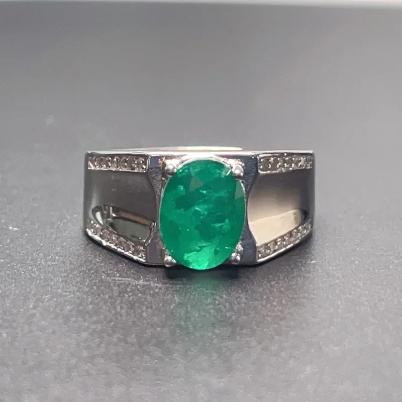 Мужское кольцо из серебра 925 пробы с драгоценным камнем 7 мм * 9 1 5 карата