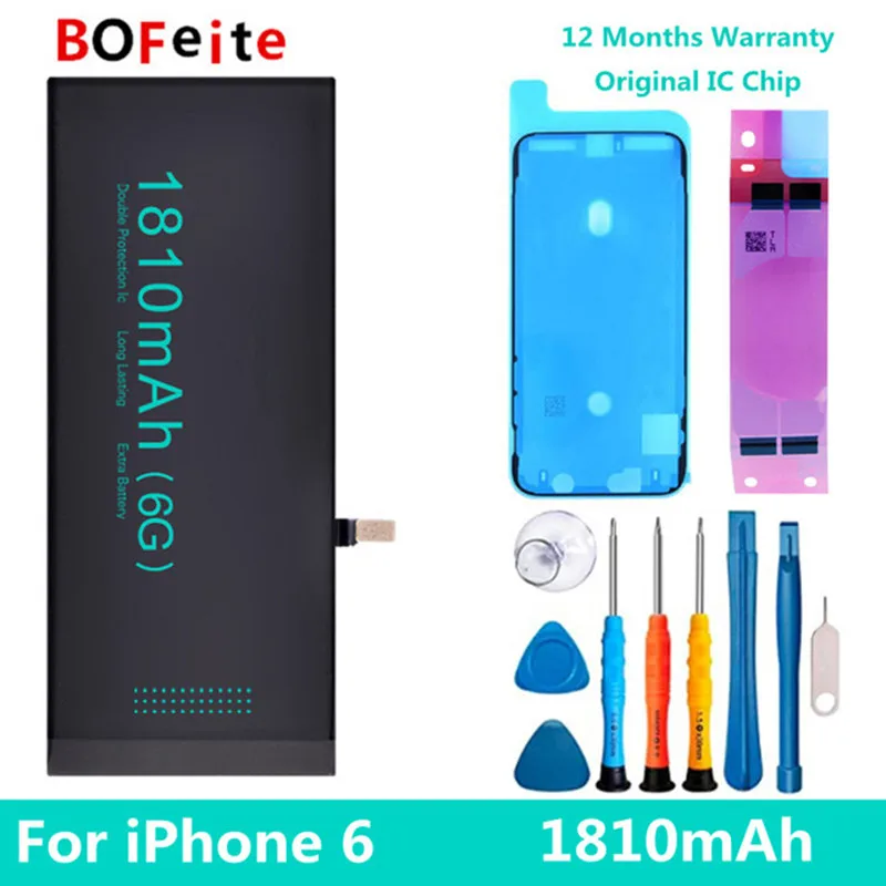 Enlarge BoFeite Battery For iPhone 6 1810mAh Replacement Bateria For Apple phone Battery  with Repair Tools Kit