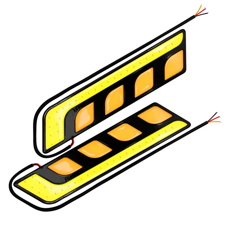 

2Pcs Dual Color LED Bulbs White Amber Car COB Daytime Running Lights Turn Signal Light DRL Waterproof Auto Fog Lamp 12V