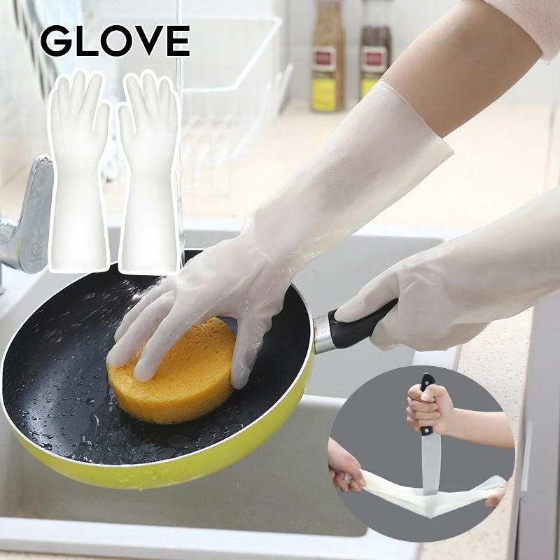 

1 Pair Dish Washing Gloves Odorless Silicone Scrubber Clean Gloves Household Cleaning Household Cleaning Tool Home Accessories