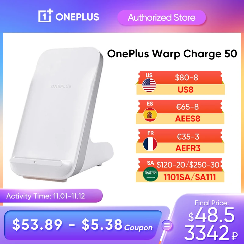 Tanie Oryginalna ładowarka OnePlus Warp 50 Bezprzewodowych ładowarek EPP 15W/5W 50 W Max Dla Oneplus 9 Pro Oneplus 10 Pro 5G Smartphone