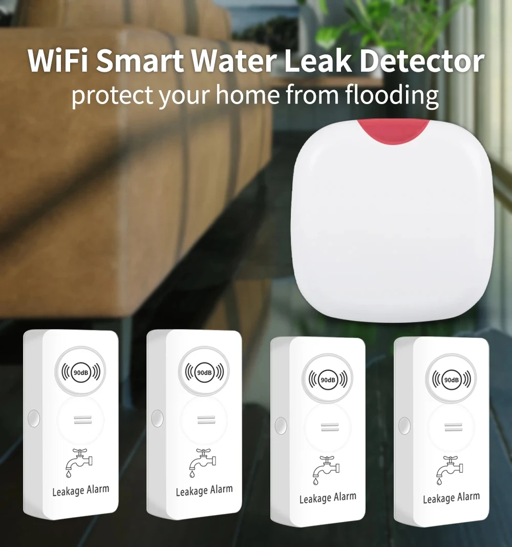 

WIFI детектор уровня воды, детектор утечки, капельный детектор, датчик погружения в воду, комплект сигнализации и программа приложения