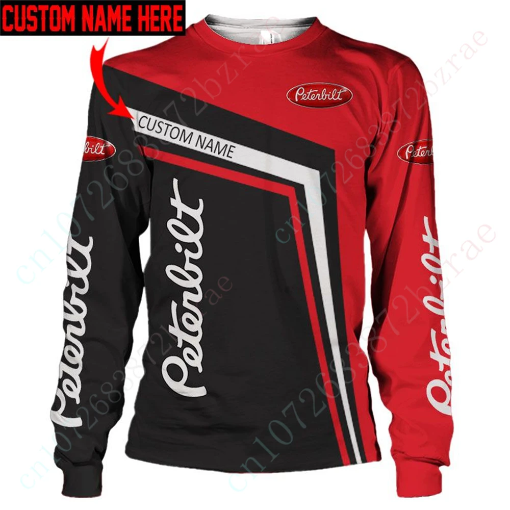 

Peterbilt T-shirts Casual T Shirt For Men's Clothing Harajuku O Neck Long Sleeve Anime 3D Printing Sweatshirt Unisex Streetwear