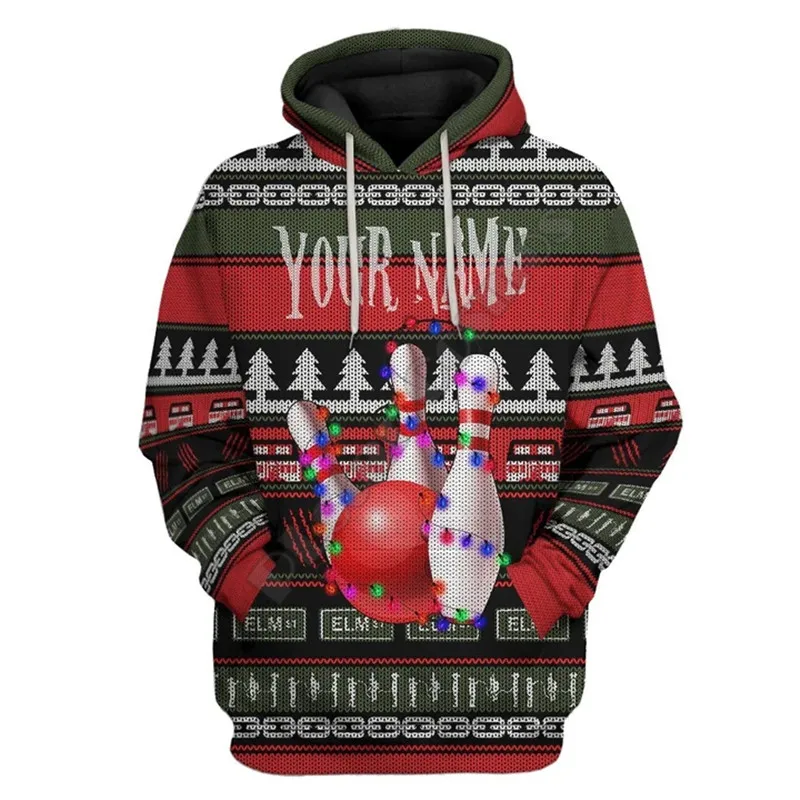 

Custom Name Bowling Ugly Christmas 3D All Over Printed Hoodies Streetwear Women For Men Sweater/Sweatshirt/Zipper Hoodies